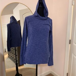 GapFit Breathe Blue Hooded Long Sleeve Top Medium